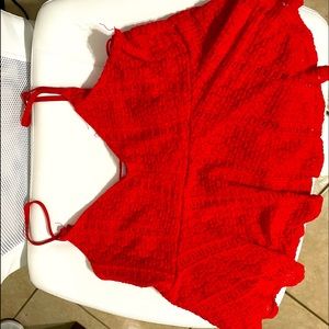 Red flowy lace top that’s a Large from ambiance apparel